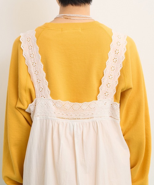 Dot&Stripes CHILD WOMAN(ドットアンドストライプス チャイルドウーマン)の「ワッシャーブロード コットンレース・ピンタック キャミワンピース(ワンピース・レディース・ホワイト・FREE)」の5枚目の写真