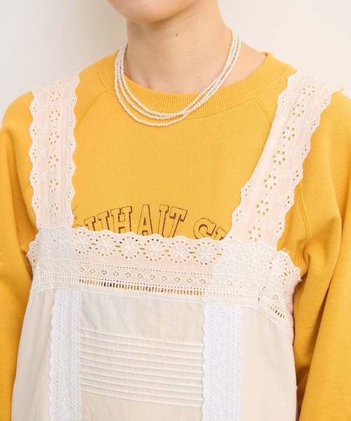 Dot&Stripes CHILD WOMAN(ドットアンドストライプス チャイルドウーマン)の「ワッシャーブロード コットンレース・ピンタック キャミワンピース(ワンピース・レディース・ホワイト・FREE)」の13枚目の写真
