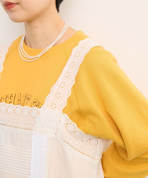 Dot&Stripes CHILD WOMAN(ドットアンドストライプス チャイルドウーマン)の「ワッシャーブロード コットンレース・ピンタック キャミワンピース(ワンピース・レディース・ホワイト・FREE)」の6枚目の写真