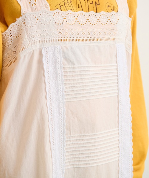 Dot&Stripes CHILD WOMAN(ドットアンドストライプス チャイルドウーマン)の「ワッシャーブロード コットンレース・ピンタック キャミワンピース(ワンピース・レディース・ホワイト・FREE)」の2枚目の写真