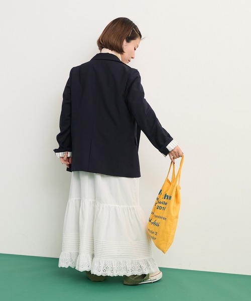 Dot&Stripes CHILD WOMAN(ドットアンドストライプス チャイルドウーマン)の「ワッシャーブロード コットンレース・ピンタック キャミワンピース(ワンピース・レディース・ホワイト・FREE)」の9枚目の写真