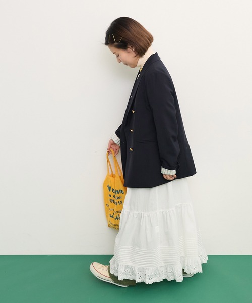 Dot&Stripes CHILD WOMAN(ドットアンドストライプス チャイルドウーマン)の「ワッシャーブロード コットンレース・ピンタック キャミワンピース(ワンピース・レディース・ホワイト・FREE)」の8枚目の写真