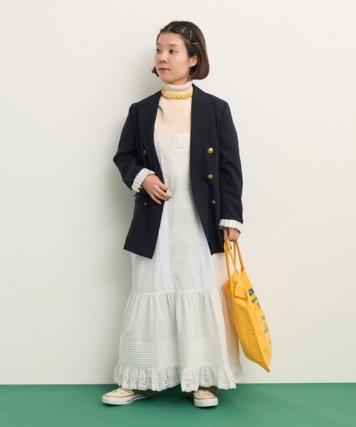 Dot&Stripes CHILD WOMAN(ドットアンドストライプス チャイルドウーマン)の「ワッシャーブロード コットンレース・ピンタック キャミワンピース(ワンピース・レディース・ホワイト・FREE)」の19枚目の写真