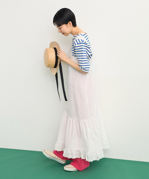 Dot&Stripes CHILD WOMAN(ドットアンドストライプス チャイルドウーマン)の「ワッシャーブロード コットンレース・ピンタック キャミワンピース(ワンピース・レディース・ホワイト・FREE)」の22枚目の写真