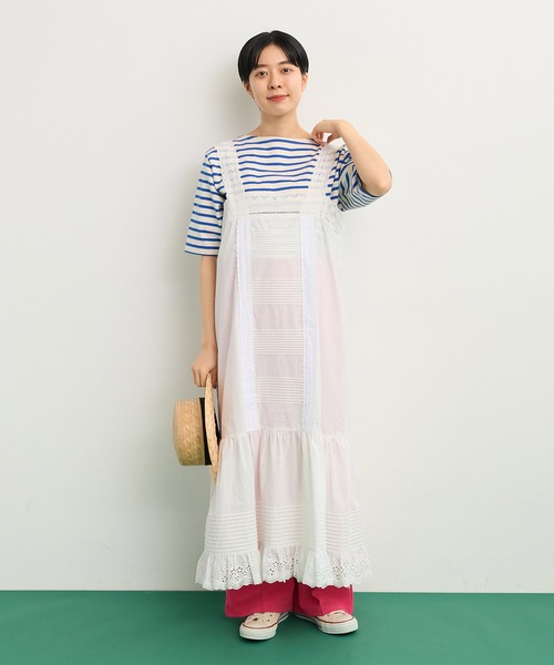 Dot&Stripes CHILD WOMAN(ドットアンドストライプス チャイルドウーマン)の「ワッシャーブロード コットンレース・ピンタック キャミワンピース(ワンピース・レディース・ホワイト・FREE)」の20枚目の写真