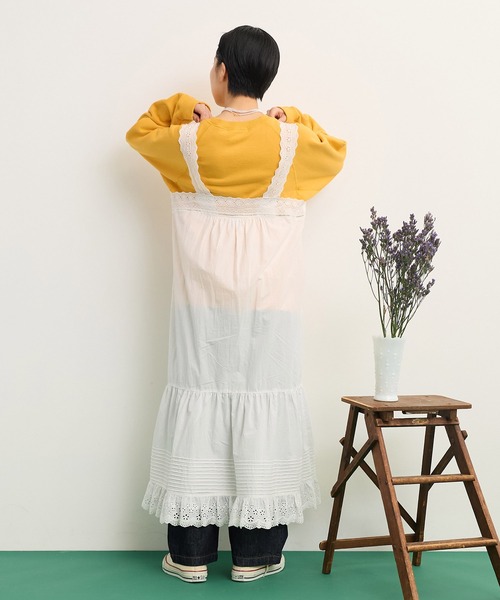 Dot&Stripes CHILD WOMAN(ドットアンドストライプス チャイルドウーマン)の「ワッシャーブロード コットンレース・ピンタック キャミワンピース(ワンピース・レディース・ホワイト・FREE)」の16枚目の写真