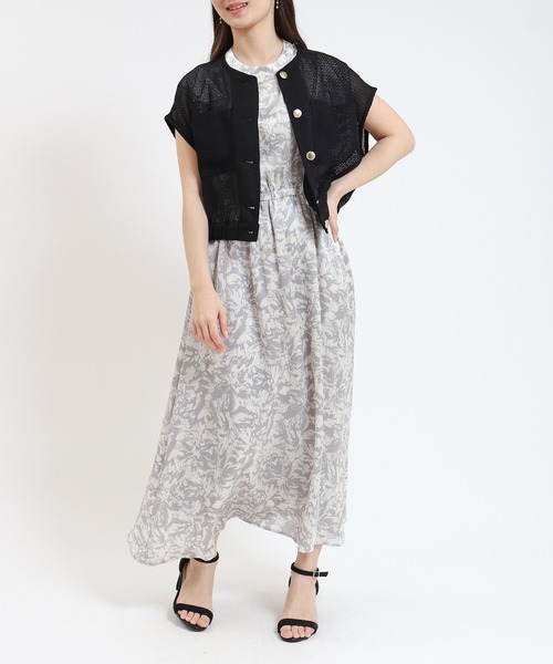 TRUDEA(トルディア)の「カラミレースフレンチカーディガン(カーディガン/ボレロ・レディース・ブラック/ホワイト・MEDIUM/LARGE)」の19枚目の写真
