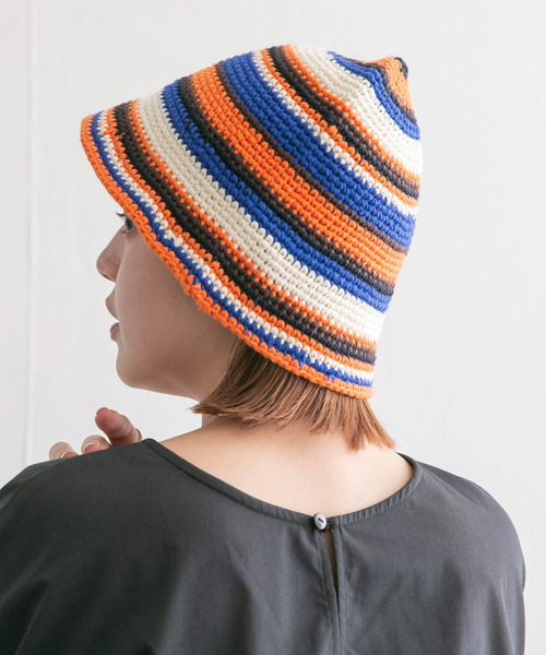 KBF（ケイビーエフ）の「マルチボーダーニットHAT（ハット・レディース・グリーン系その他/オレンジ系その他・ONE）」の5枚目の写真