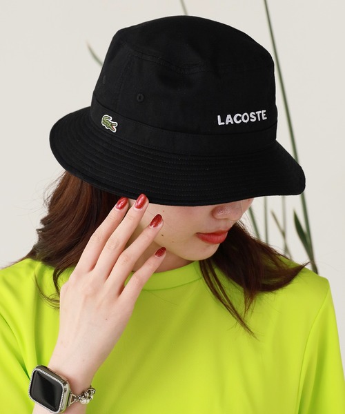 完売前に！ Lacoste バケットハット 送料込 LACOSTE バケットハット 帽子 メンズ 春夏 シンプル WASHED LOGO