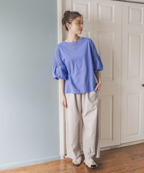 studio CLIP（スタディオクリップ）の「【イージーケア/接触冷感】多機能イージーストレートパンツ[プチ・プラスサイズあり]（その他パンツ・レディース・ブルー/カーキ/ブラック/ベージュ/ブラウン/グレー・SMALL/MEDIUM/LARGE/X-LARGE/XX-LARGE/XXX-LARGE/PF）」の10枚目の写真