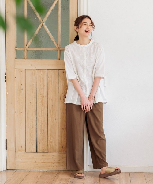 studio CLIP（スタディオクリップ）の「【イージーケア/接触冷感】多機能イージーストレートパンツ[プチ・プラスサイズあり]（その他パンツ・レディース・ブルー/カーキ/ブラック/ベージュ/ブラウン/グレー・SMALL/MEDIUM/LARGE/X-LARGE/XX-LARGE/XXX-LARGE/PF）」の20枚目の写真