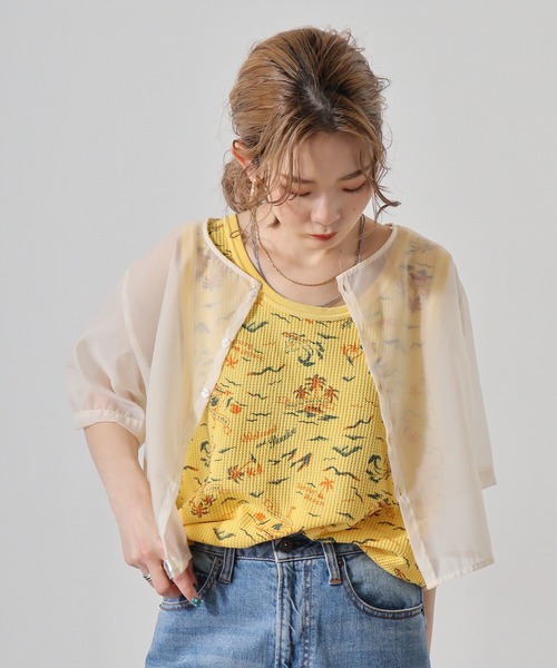 JEMORGAN（ジェーイーモーガン）の「JEMORGAN ワッフル総柄プリント製品染タンクトップ（タンクトップ・メンズ・グレー系2/グレー系1/グリーン系2/パープル系1/ブルー系1/イエロー系1/パープル系2/ブルー系2/イエロー系2/グリーン系1・L/M/XL）」の10枚目の写真