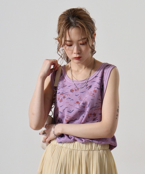 JEMORGAN（ジェーイーモーガン）の「JEMORGAN ワッフル総柄プリント製品染タンクトップ（タンクトップ・メンズ・グレー系2/グレー系1/グリーン系2/パープル系1/ブルー系1/イエロー系1/パープル系2/ブルー系2/イエロー系2/グリーン系1・L/M/XL）」の12枚目の写真