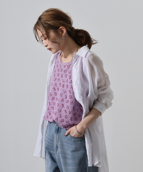 JEMORGAN（ジェーイーモーガン）の「JEMORGAN ワッフル総柄プリント製品染タンクトップ（タンクトップ・メンズ・グレー系2/グレー系1/グリーン系2/パープル系1/ブルー系1/イエロー系1/パープル系2/ブルー系2/イエロー系2/グリーン系1・L/M/XL）」の18枚目の写真