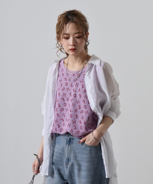 JEMORGAN（ジェーイーモーガン）の「JEMORGAN ワッフル総柄プリント製品染タンクトップ（タンクトップ・メンズ・グレー系2/グレー系1/グリーン系2/パープル系1/ブルー系1/イエロー系1/パープル系2/ブルー系2/イエロー系2/グリーン系1・L/M/XL）」の17枚目の写真