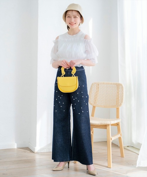 WILLSELECTION（ウィルセレクション）の「パール付きデニムパンツ（デニムパンツ・レディース・インディゴブルー/ブルー・SMALL/MEDIUM）」の3枚目の写真