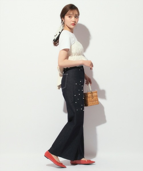WILLSELECTION（ウィルセレクション）の「パール付きデニムパンツ（デニムパンツ・レディース・インディゴブルー/ブルー・SMALL/MEDIUM）」の6枚目の写真
