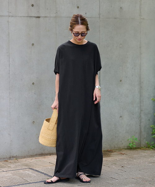 FRAMeWORK(フレームワーク)の「≪追加≫ジャージドレス2(ワンピース・レディース・グレー/ブラック・38/36)」の4枚目の写真