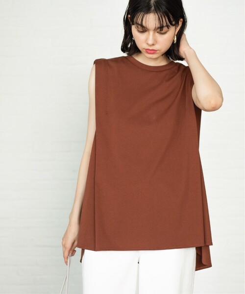 OPAQUE.CLIP(オペークドットクリップ)の「◆UV ノースリーブチュニックトップス【接触冷感/洗濯機洗い可】(Tシャツ/カットソー・レディース・ホワイト/ブラック/ダークブラウン・38/40/42)」の16枚目の写真