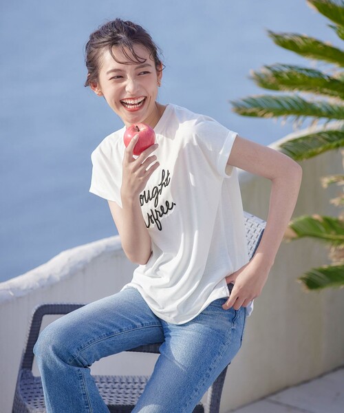Tiaclasse（ティアクラッセ）の「立体刺繍ロゴTシャツカットソー（Tシャツ/カットソー・レディース・オフホワイト/ブラウン/ブラック・FREE）」の14枚目の写真
