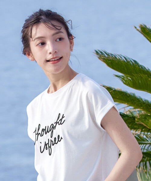 Tiaclasse（ティアクラッセ）の「立体刺繍ロゴTシャツカットソー（Tシャツ/カットソー・レディース・オフホワイト/ブラウン/ブラック・FREE）」の10枚目の写真