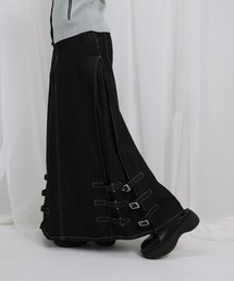 Enewd nina | ベルト ロング デニム スカート レイヤード デザイン(デニムスカート)