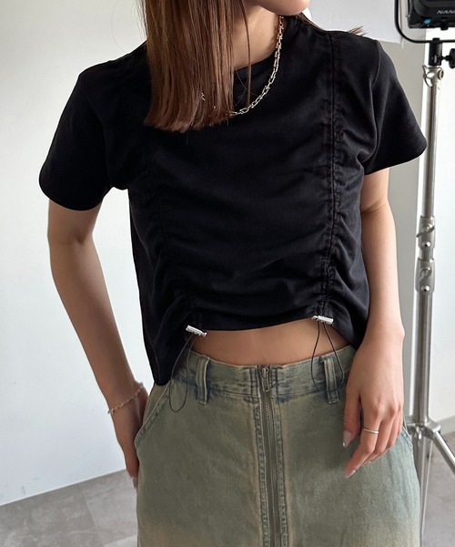 apres jour mignon（アプレジュールミニョン）の「ドロストクロップドＴ【ZOZOTOWN限定アイテム】（Tシャツ/カットソー・レディース・パープル/レッド/ブラック/オフホワイト・フリー/X-LARGE）」の13枚目の写真