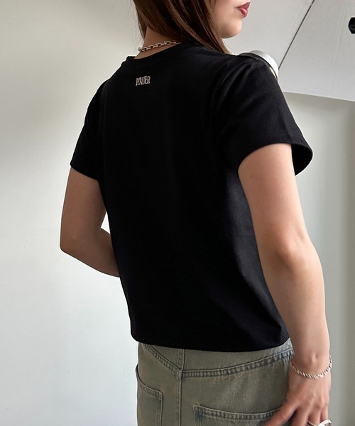apres jour mignon（アプレジュールミニョン）の「ドロストクロップドＴ【ZOZOTOWN限定アイテム】（Tシャツ/カットソー・レディース・パープル/レッド/ブラック/オフホワイト・フリー/X-LARGE）」の16枚目の写真
