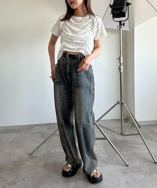 apres jour mignon（アプレジュールミニョン）の「ドロストクロップドＴ【ZOZOTOWN限定アイテム】（Tシャツ/カットソー・レディース・パープル/レッド/ブラック/オフホワイト・フリー/X-LARGE）」の10枚目の写真
