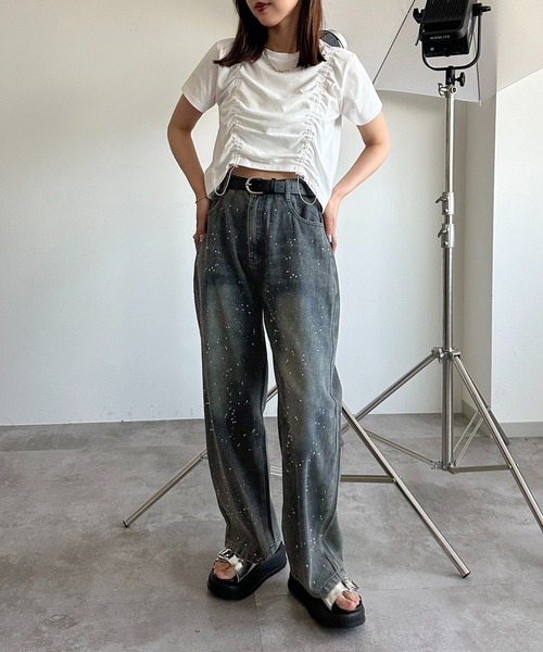 apres jour mignon（アプレジュールミニョン）の「ドロストクロップドＴ【ZOZOTOWN限定アイテム】（Tシャツ/カットソー・レディース・パープル/レッド/ブラック/オフホワイト・フリー/X-LARGE）」の11枚目の写真