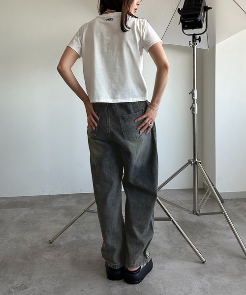 apres jour mignon（アプレジュールミニョン）の「ドロストクロップドＴ【ZOZOTOWN限定アイテム】（Tシャツ/カットソー・レディース・パープル/レッド/ブラック/オフホワイト・フリー/X-LARGE）」の12枚目の写真