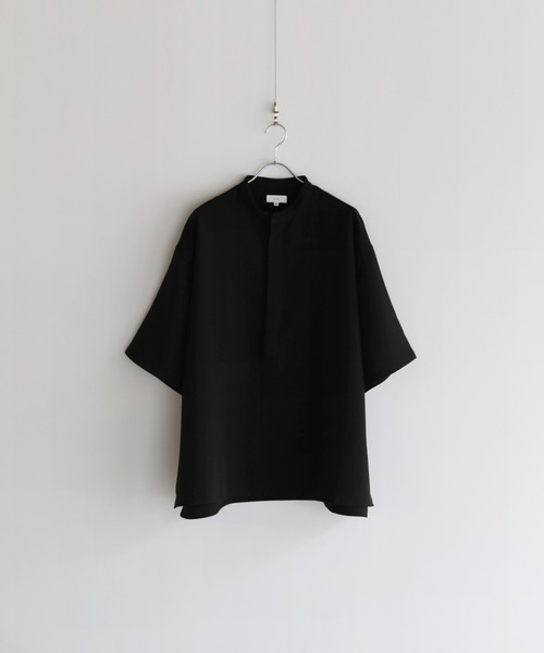 LILL（リル）の「ルーズシルエットドレープハーフジップ半袖シャツ（シャツ/ブラウス・メンズ・ブラック/サックスブルー/ホワイト/ライトグレー・S/M/L/XL）」の22枚目の写真