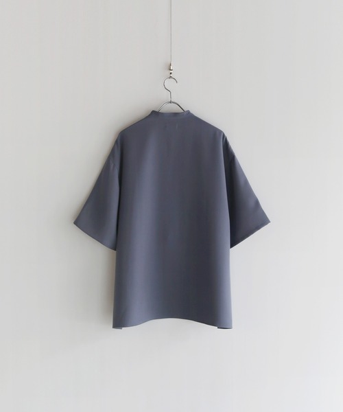ルーズシルエットドレープハーフジップ半袖シャツ（シャツ