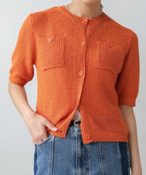 Bou Jeloud（ブージュルード）の「２ポケットニットカーディガン（カーディガン/ボレロ・レディース・ブルー/A/オレンジ・38）」の15枚目の写真