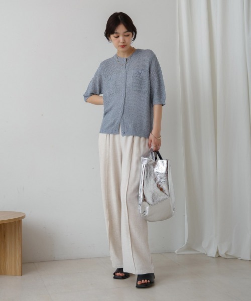 Bou Jeloud（ブージュルード）の「２ポケットニットカーディガン（カーディガン/ボレロ・レディース・ブルー/A/オレンジ・38）」の5枚目の写真