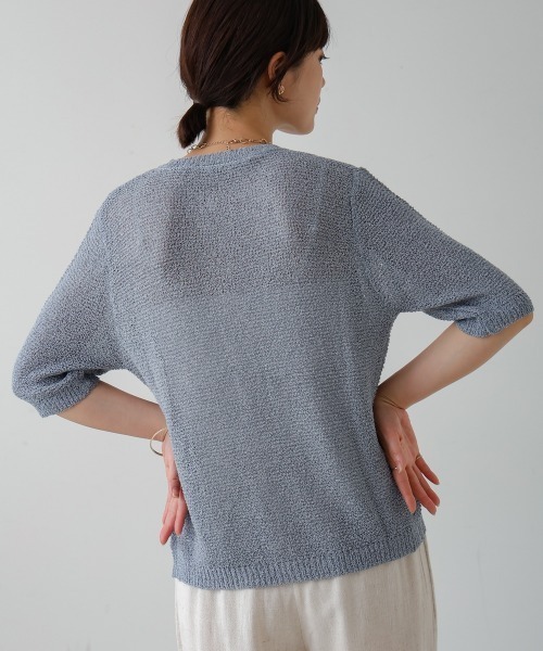 Bou Jeloud（ブージュルード）の「２ポケットニットカーディガン（カーディガン/ボレロ・レディース・ブルー/A/オレンジ・38）」の8枚目の写真