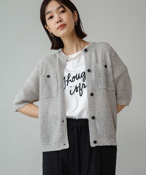 Bou Jeloud（ブージュルード）の「２ポケットニットカーディガン（カーディガン/ボレロ・レディース・ブルー/A/オレンジ・38）」の17枚目の写真