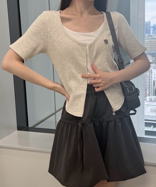 MAGPIEROBIN（マグパイロビン）の「MAGPIE ROBIN／ラウンドジッパーT（Tシャツ/カットソー・レディース・ラベンダー/ナチュラル/グレー・FREE）」の14枚目の写真