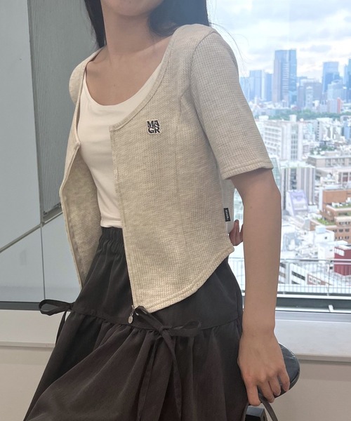 MAGPIEROBIN（マグパイロビン）の「MAGPIE ROBIN／ラウンドジッパーT（Tシャツ/カットソー・レディース・ラベンダー/ナチュラル/グレー・FREE）」の15枚目の写真