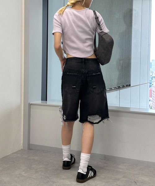 MAGPIEROBIN（マグパイロビン）の「MAGPIE ROBIN／ラウンドジッパーT（Tシャツ/カットソー・レディース・ラベンダー/ナチュラル/グレー・FREE）」の22枚目の写真