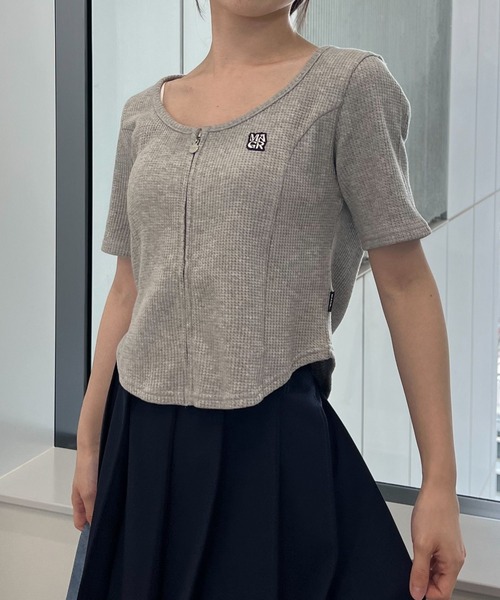 MAGPIEROBIN（マグパイロビン）の「MAGPIE ROBIN／ラウンドジッパーT（Tシャツ/カットソー・レディース・ラベンダー/ナチュラル/グレー・FREE）」の7枚目の写真