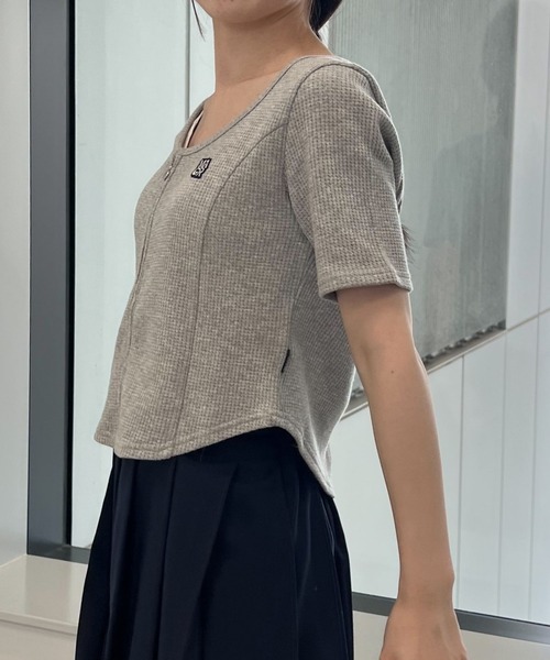 MAGPIEROBIN（マグパイロビン）の「MAGPIE ROBIN／ラウンドジッパーT（Tシャツ/カットソー・レディース・ラベンダー/ナチュラル/グレー・FREE）」の8枚目の写真