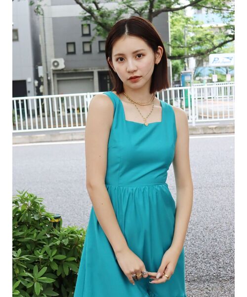 EVRIS（エヴリス）の「バックシャーリングロングワンピース（ワンピース・レディース・ブルー/ブラック/ホワイト・FREE）」の18枚目の写真