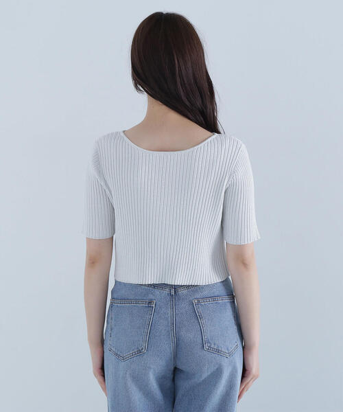 NATURAL BEAUTY BASIC(ナチュラルビューティーベーシック)の「リボンショートラメカーディガン(カーディガン/ボレロ・レディース・グレー/ブルー/ブラック・FREE)」の16枚目の写真