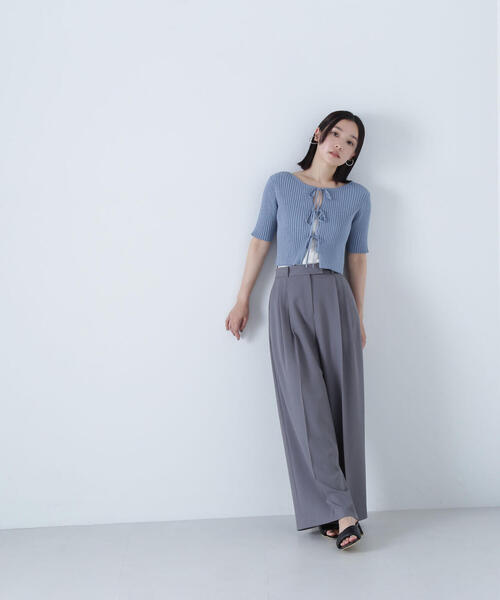 NATURAL BEAUTY BASIC(ナチュラルビューティーベーシック)の「リボンショートラメカーディガン(カーディガン/ボレロ・レディース・グレー/ブルー/ブラック・FREE)」の11枚目の写真