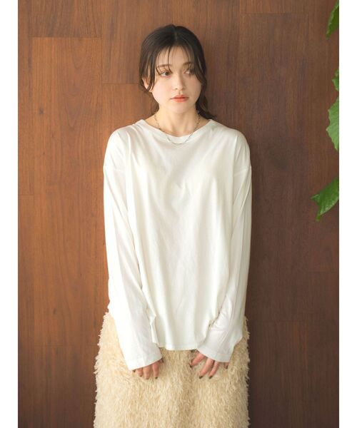 Ungrid（アングリッド）の「ラウンドロングスリーブTee（Tシャツ/カットソー・レディース・オフホワイト・FREE）」の2枚目の写真