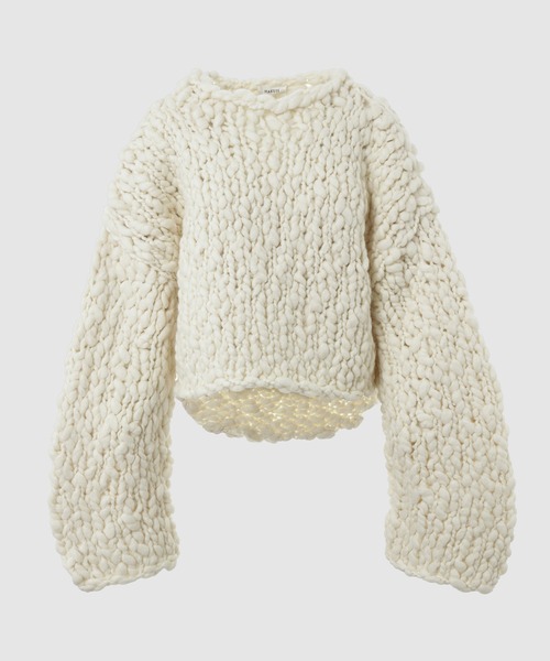HAKUJI(ハクジ)の「Hand-knitted LS sweater(ニット/セーター・レディース・アイボリー/サンドベージュ・FREE)」の1枚目の写真