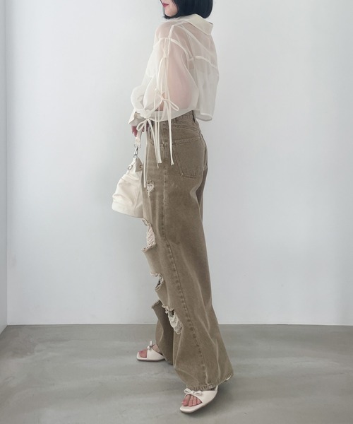 MAO1.3.4.5.6.11.13.16.17.24.12計11冊 Heather（ヘザー）の「袖リボンシアーシャツ 137977（シャツ
