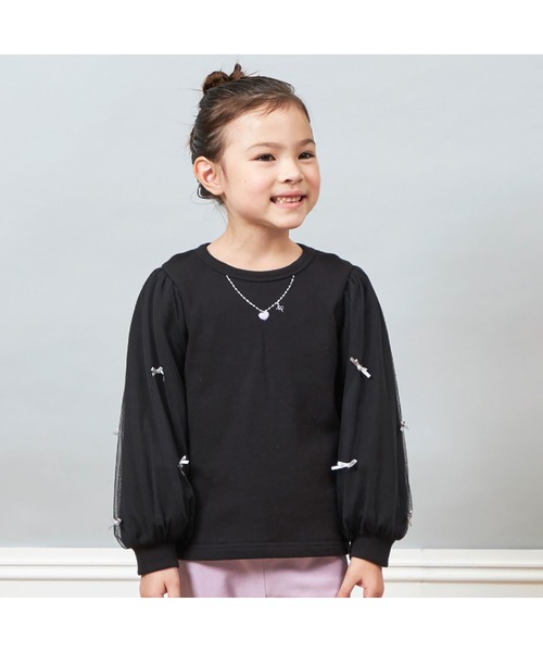 【セール】リボンチュール袖トレーナー(100～150)（その他トップス）｜KP（ケーピー）