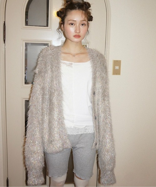 glitter＆feather yarn cardigan / ラメフェザーヤーンカーディガン